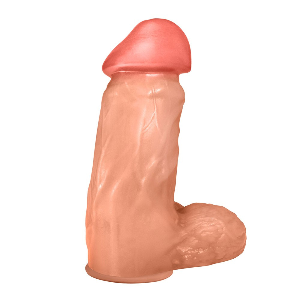 P�nis Real�stico Flex�vel com Escroto e Ventosa Cumaru 19 x 6cm Bege | Foto 04