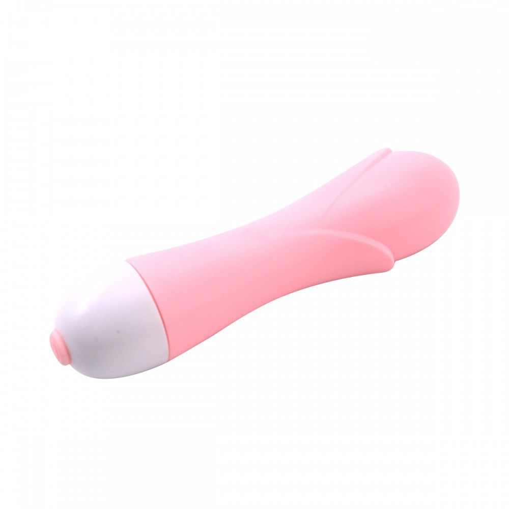Vibrador Feminino em ABS com 10 Vibra��es e Formato de Glande Rosa em vista lateral