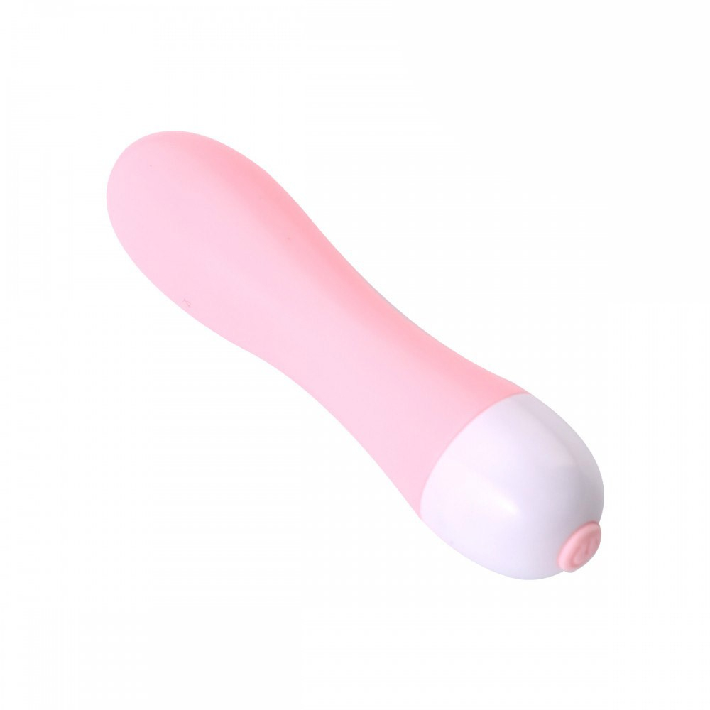Vibrador Feminino em ABS Liso Rosa, perspectiva diagonal