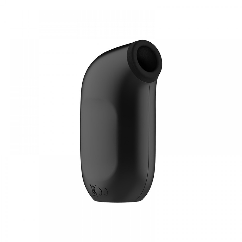 Estimulador de Clit�ris em Silicone Aveludado Recarreg�vel Preto | Vista lateral do produto fora da caixa