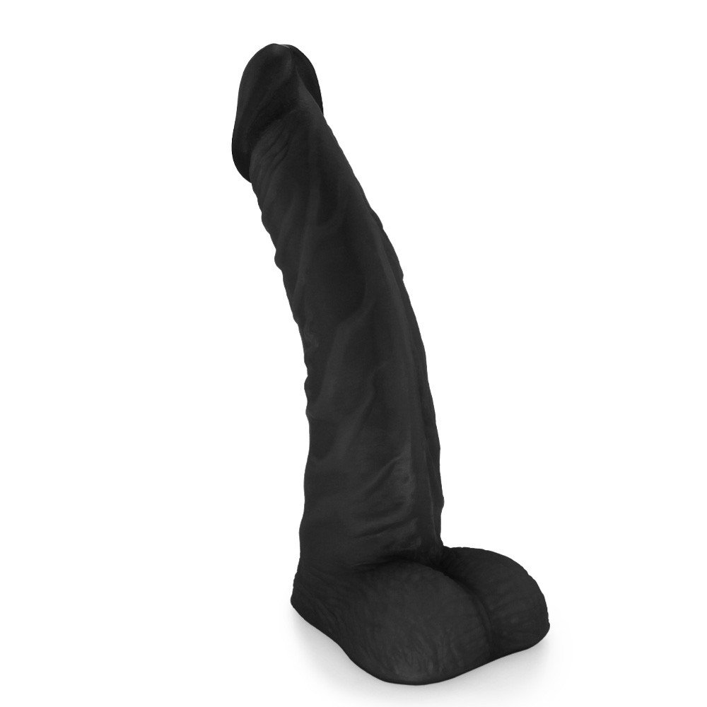 P�nis de Borracha com Escroto Poseidon | Foto 04: close da textura do dildo, mostrando detalhes do material e a qualidade do acabamento