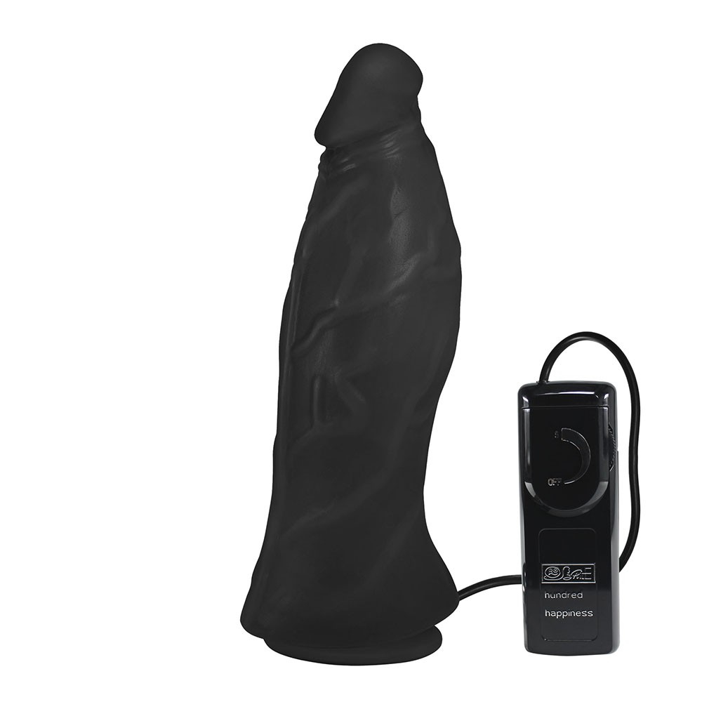 P�nis Real�stico Flex�vel com Ventosa e Vibrador Jatob� em vista lateral com ventosa na base