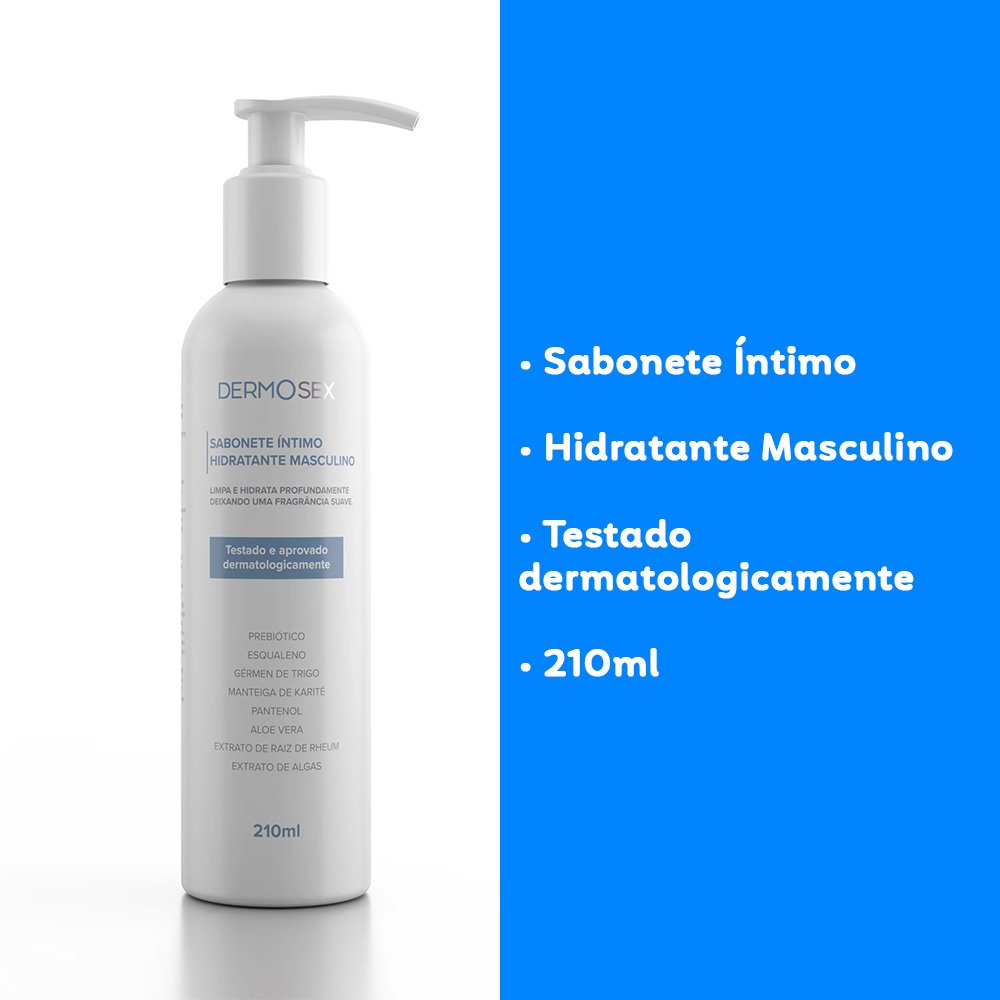 Sabonete �ntimo Dermosex Masculino, Hidratante, Testado dermatologicamente, 210ml
