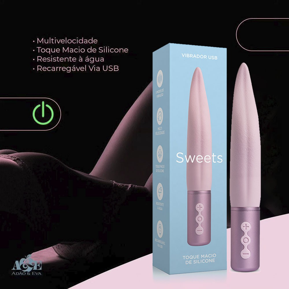 Vibrador para Clit�ris em Silicone (Toque Aveludado) Recarreg�vel com 5 Vibra��es Sweets S6 Rosa | Foto 05