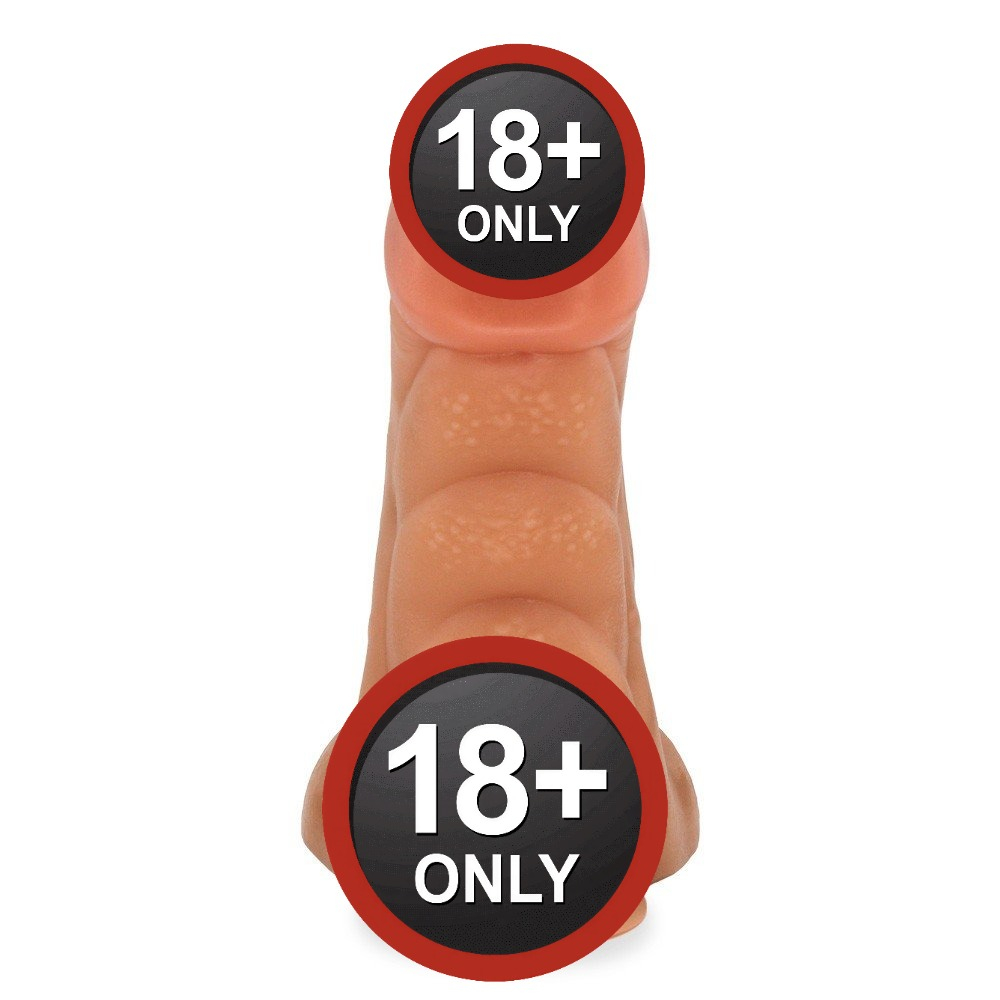 P�nis Flex�vel Gator em posi��o de uso, mostrando base com ventosa fixa na superf�cie para desfrute hands-free