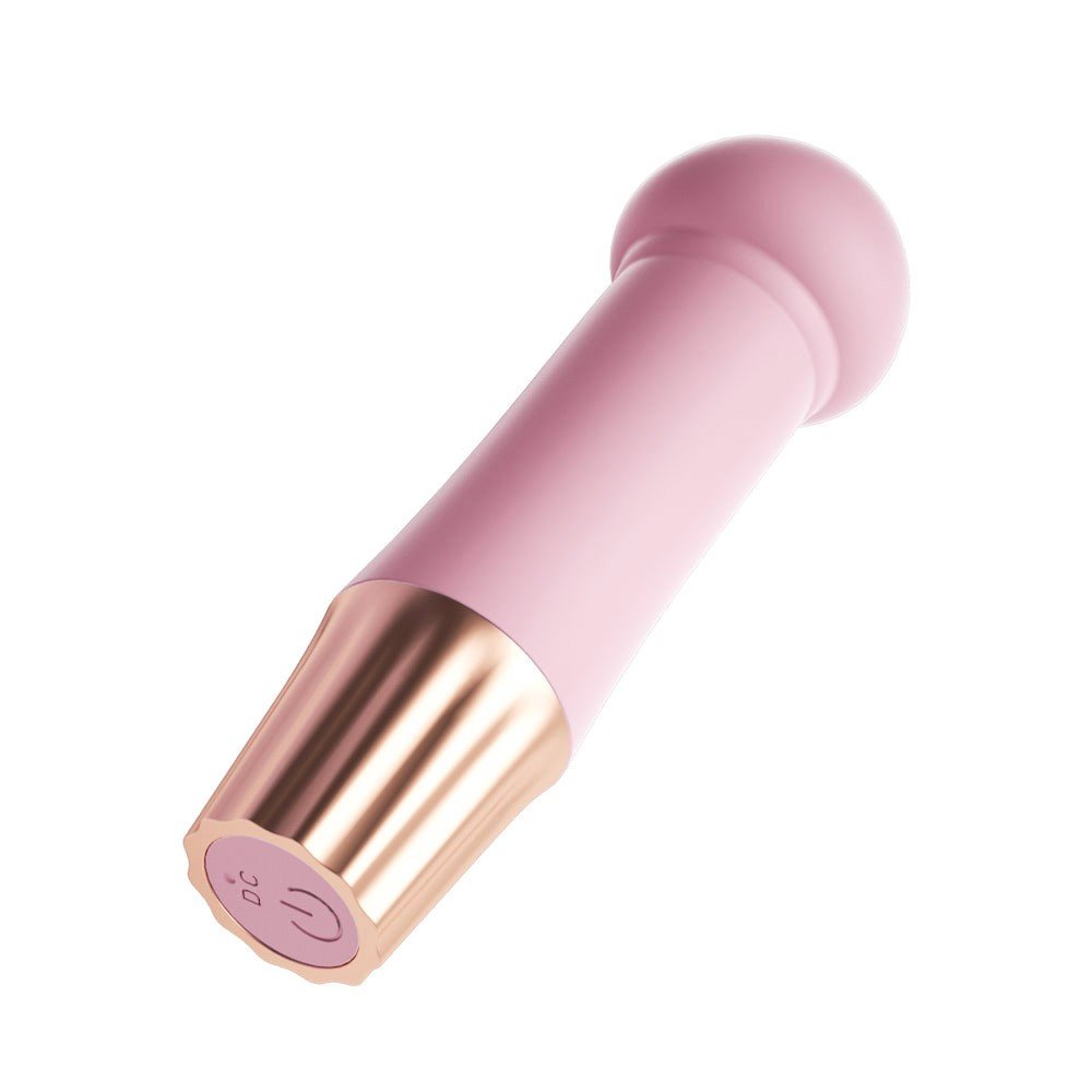 Vibrador Personal Recarreg�vel Mini Happy Cogumelo Rosa em vista frontal