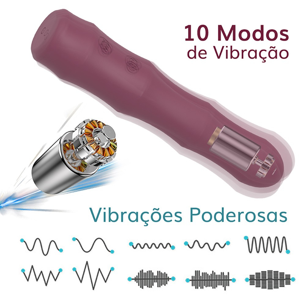 Vibrador Feminino em Silicone Aveludado Recarreg�vel 10 Vibra��es � Prova de �gua Mr. Jones Roxo | Foto 04