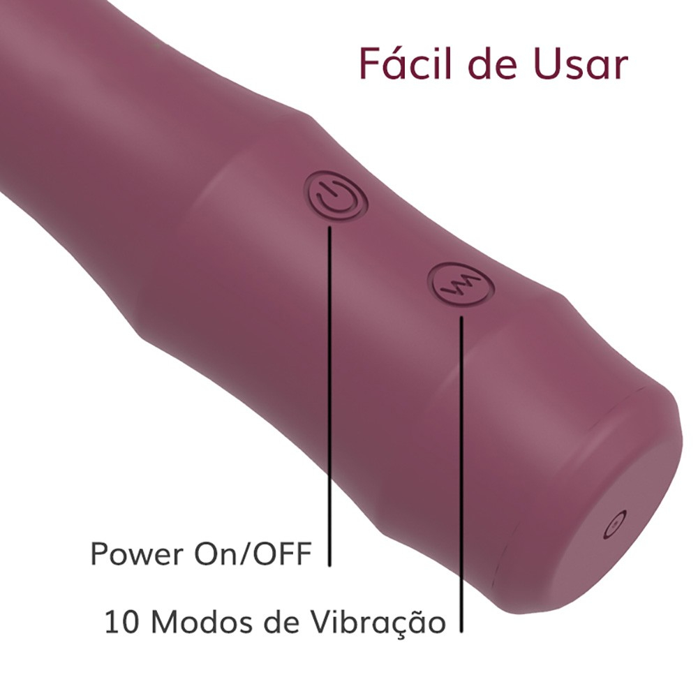 Vibrador Feminino em Silicone Aveludado Recarreg�vel 10 Vibra��es � Prova de �gua Mr. Jones Roxo | Foto 05
