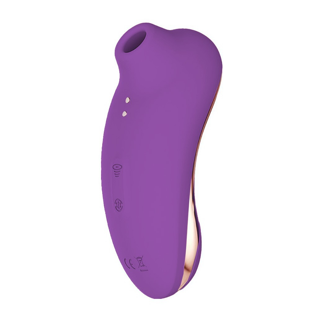 Vibrador Duplo Recarreg�vel em Silicone: Sugador de Clit�ris e Vibrador Ponto G Roxo | Foto 04