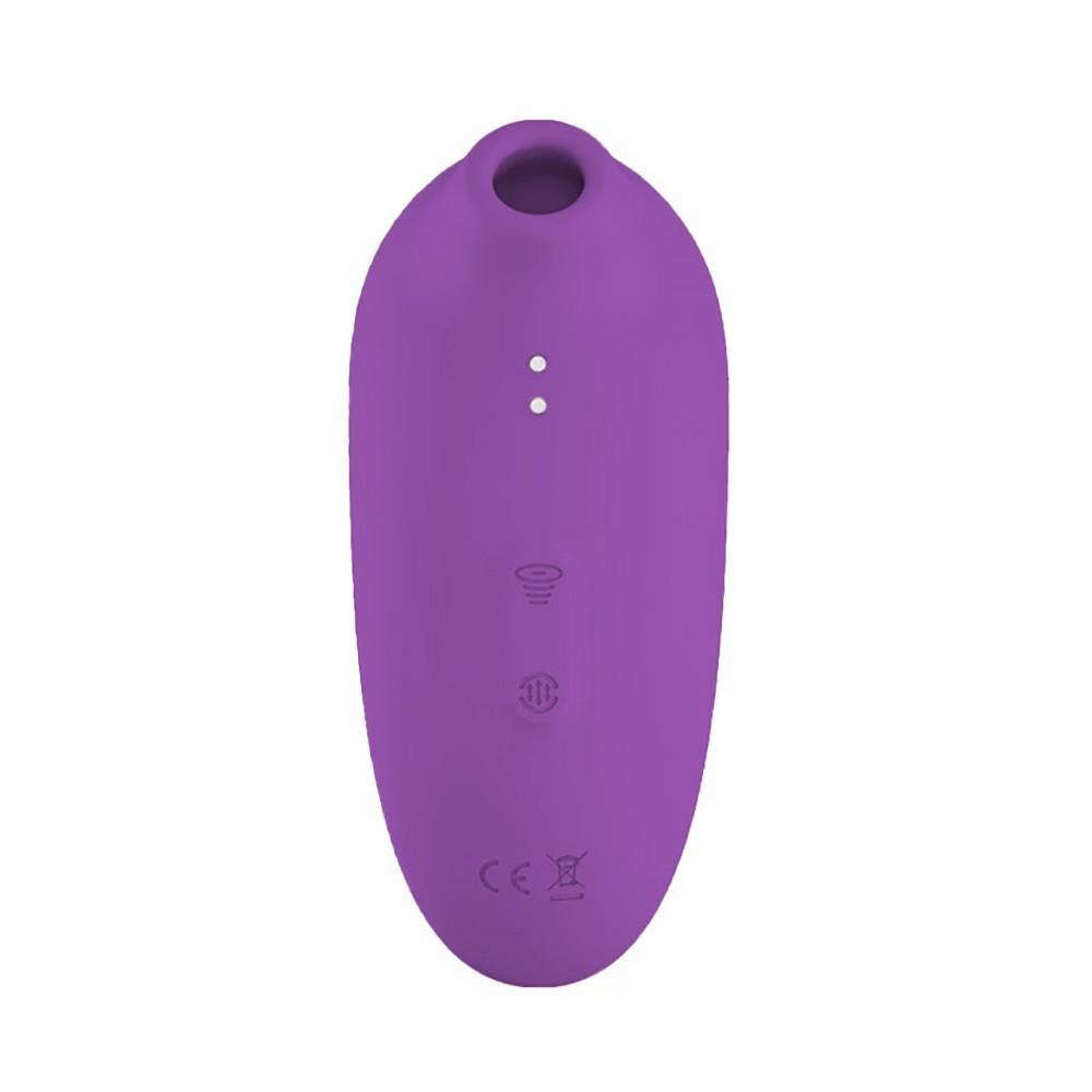 Vibrador Duplo Recarreg�vel em Silicone: Sugador de Clit�ris e Vibrador Ponto G Roxo | Foto 05