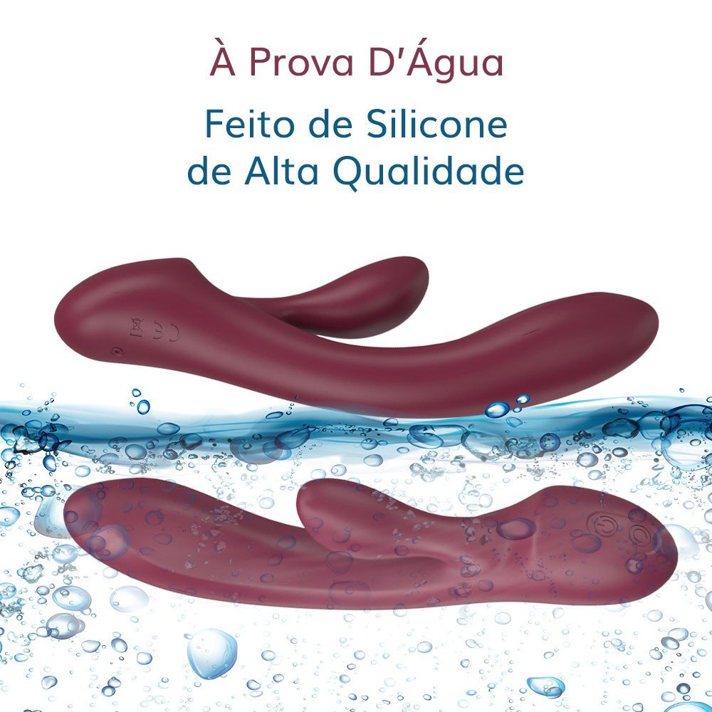Vibrador Duplo em Silicone Recarreg�vel 12 Modos de Vibra��o � Prova de �gua Mr. Jack Roxo | Foto 04