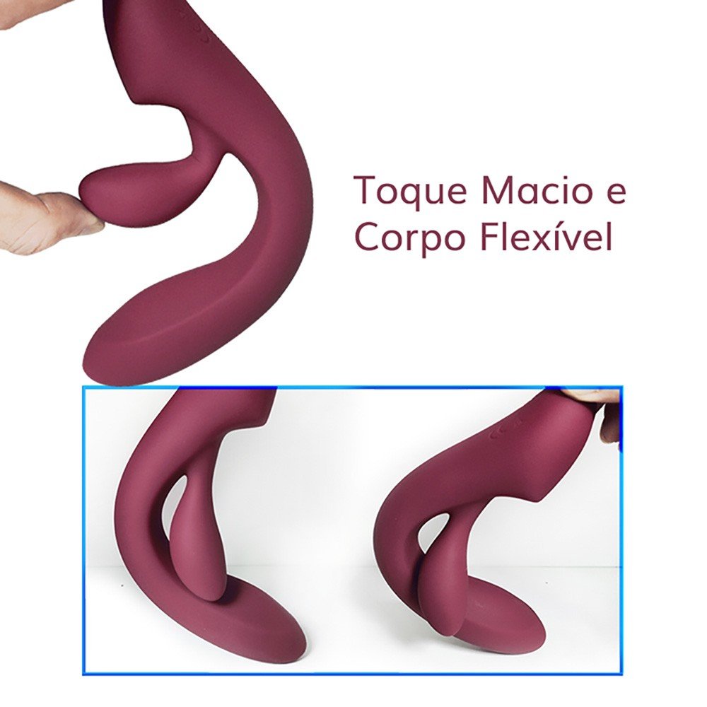 Vibrador Duplo em Silicone Recarreg�vel 12 Modos de Vibra��o � Prova de �gua Mr. Jack Roxo | Foto 05