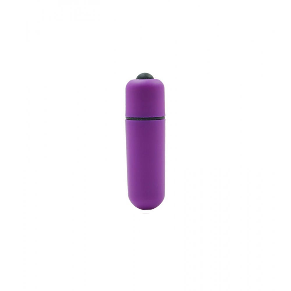 Vibrador Bullet Mini Vibe Power Roxo na embalagem, destacando a potencia e design compacto