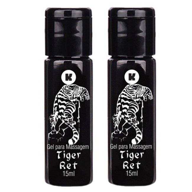 Gel Retardante Tiger Ret 15ml em dupla para ilustrar a embalagem e o volume do produto