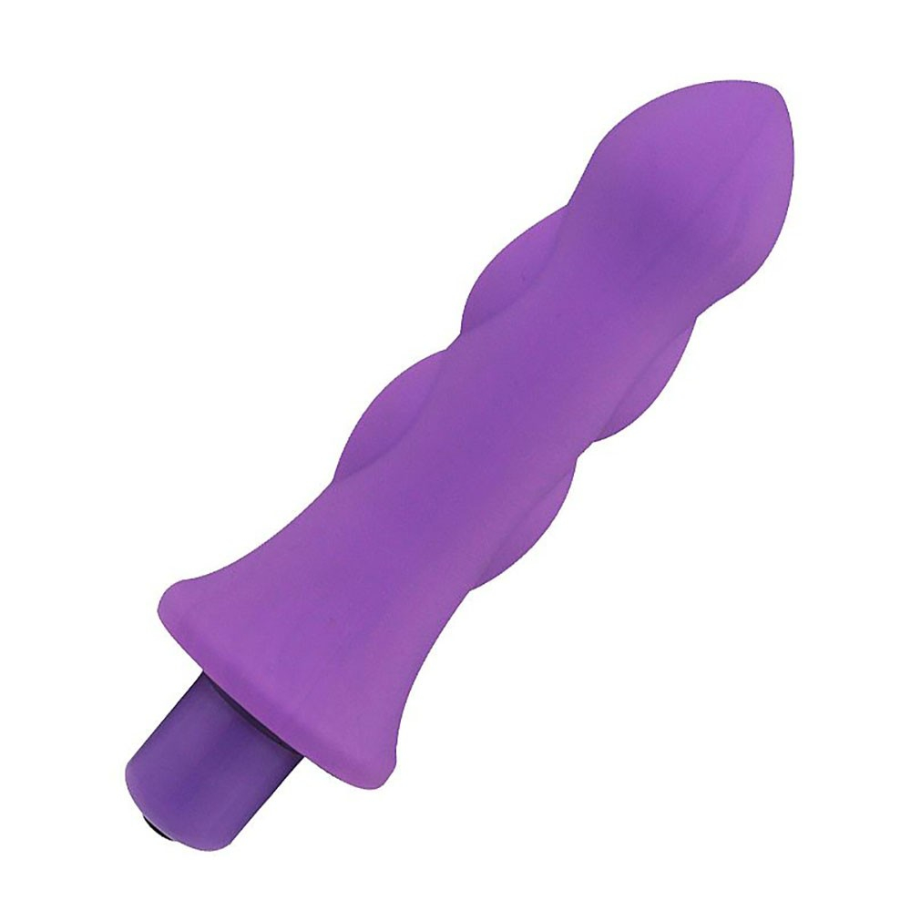 Vibrador Feminino Mystique Rocket Roxo - Vista lateral do vibrador de silicone aveludado