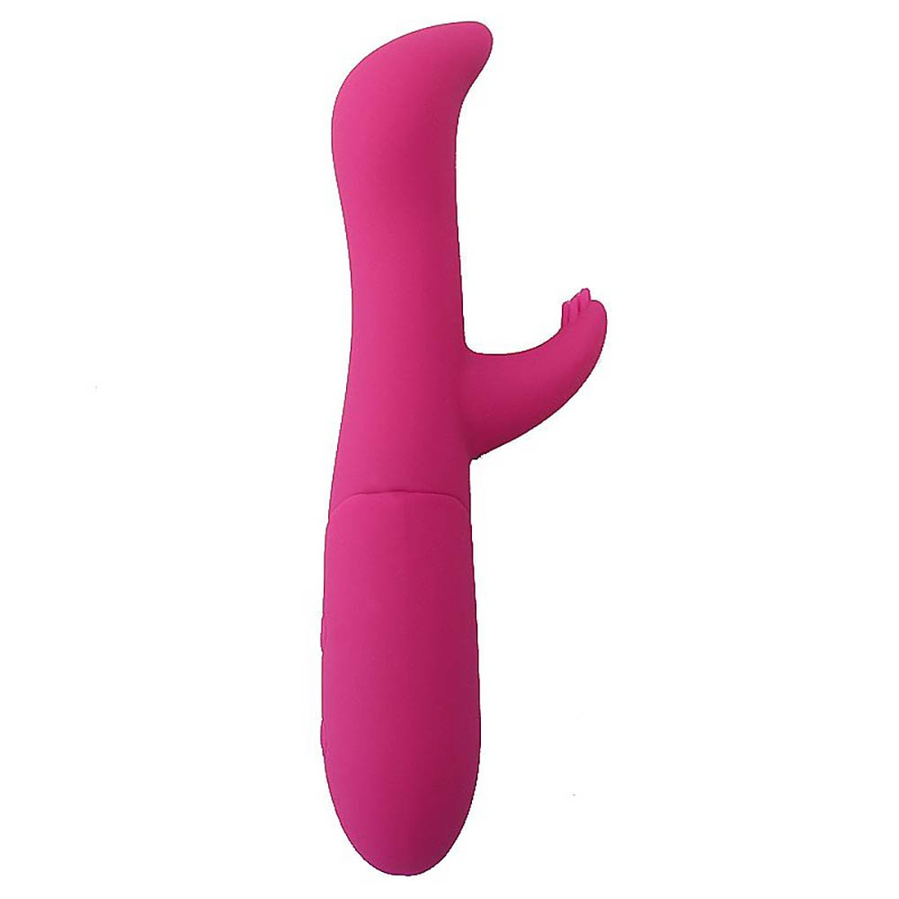Vibrador Duplo Laila Pink em silicone com 10 vibra��es, vista lateral