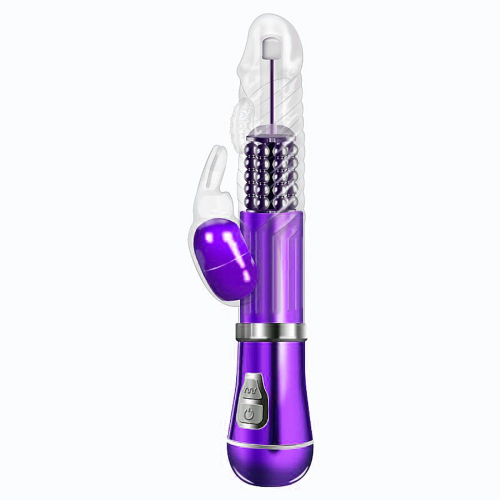 Vibrador Rabbit Recarreg�vel 9 Vibra��es, 6 Rota��es com Estimulador de Clit�ris Coelho II Roxo | Foto 04