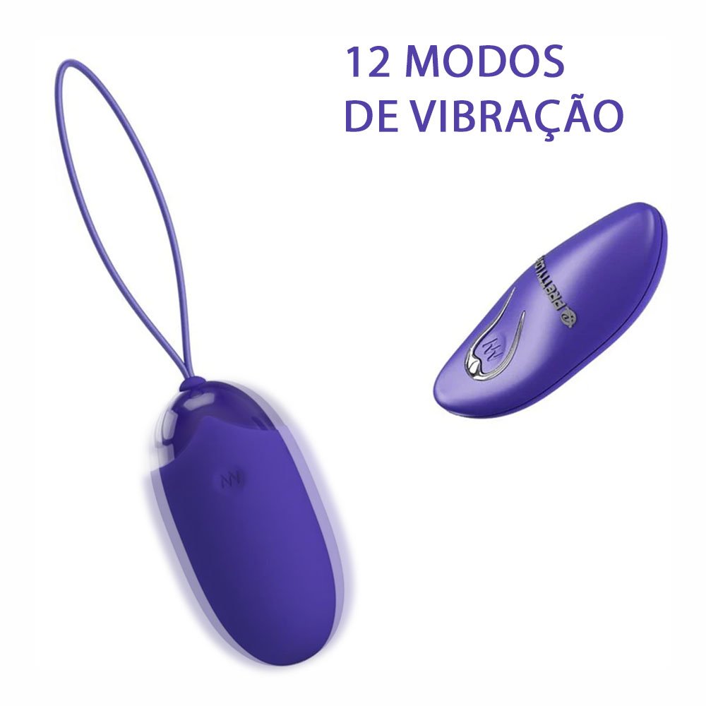 Vibrador Bullet Recarreg�vel em Silicone Roxo com Controle sem Fio e 12 Vibra��es | Imagem do produto em perspectiva com o controle remoto