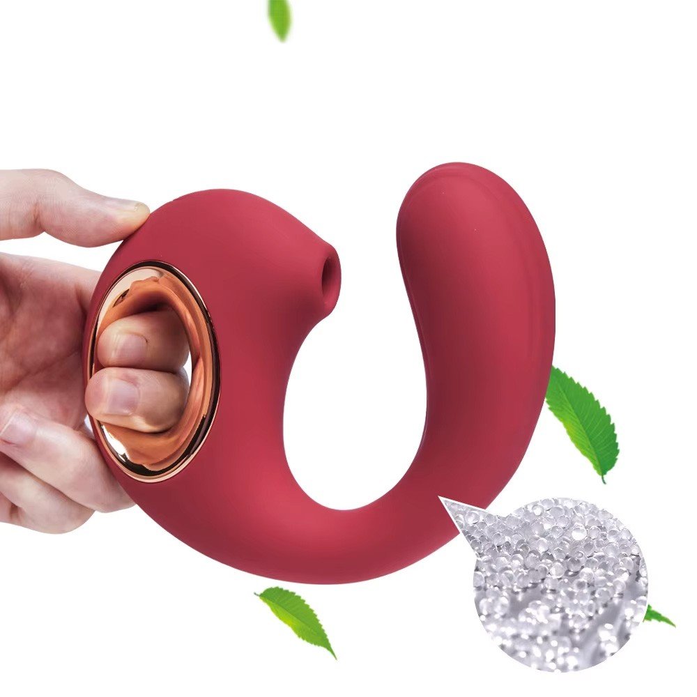 Vibrador Duplo Recarreg�vel em Silicone com 12 Vibra��es e 3 Pulsa��es Snail 2 Vermelho | Foto 04