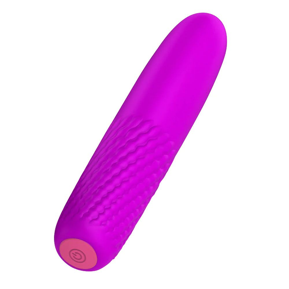 Massageador Er�tico em Silicone Aveludado Recarreg�vel Roxo - Vista principal do produto e embalagem