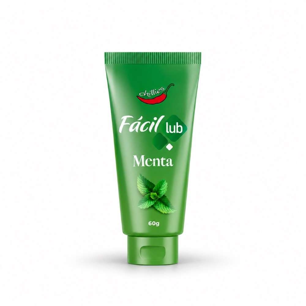 Lubrificante � Base de �gua Beij�vel F�cil Lub Sabor Menta 60g - Tubo verde com r�tulo 