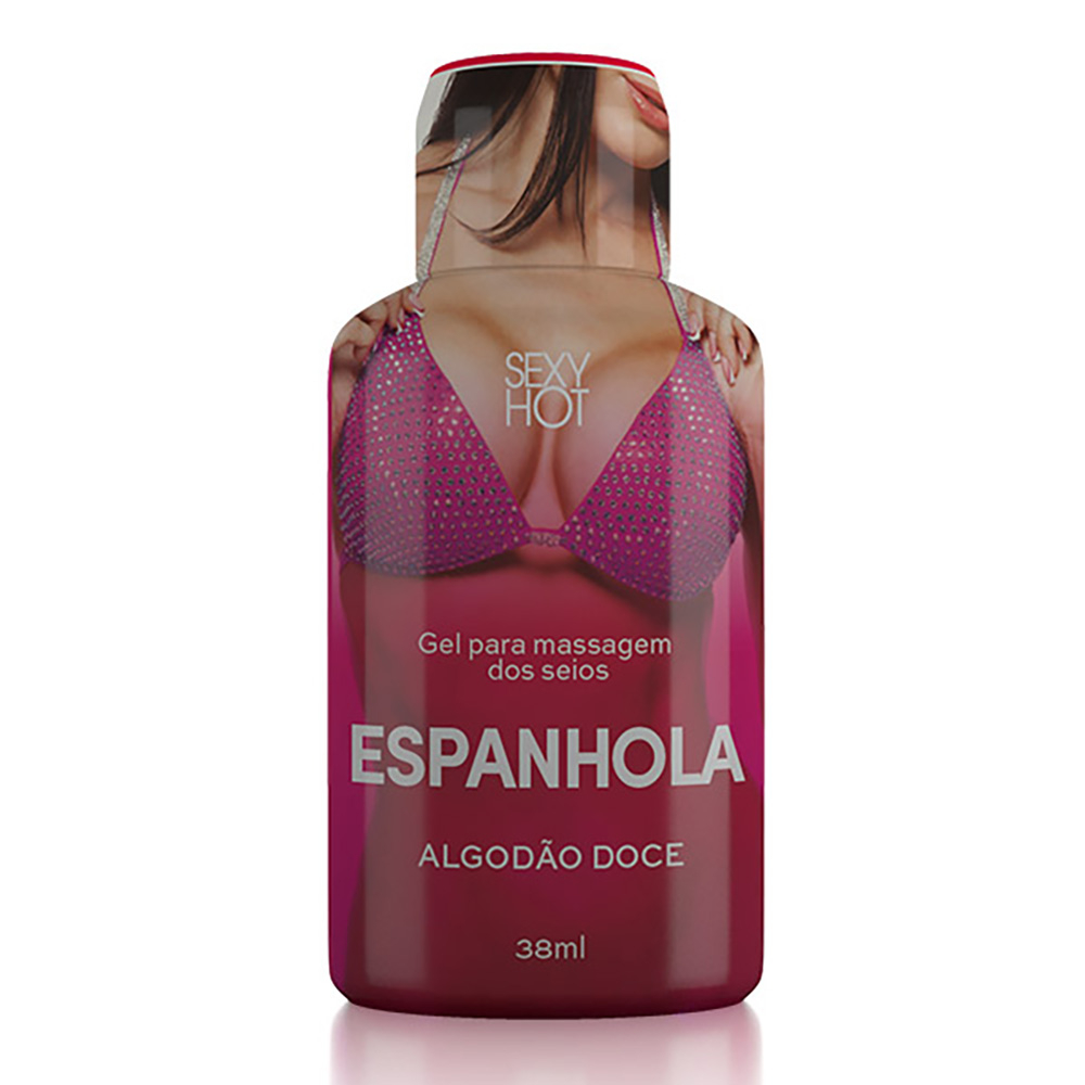 Gel para massagem nos seios Espanhola Algod�o Doce 38ml em embalagem com design sensual