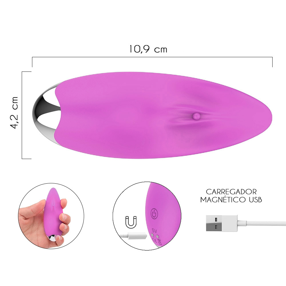 Vibrador para Clit�ris em Formato de L�ngua Kissme Roxo | Foto 05