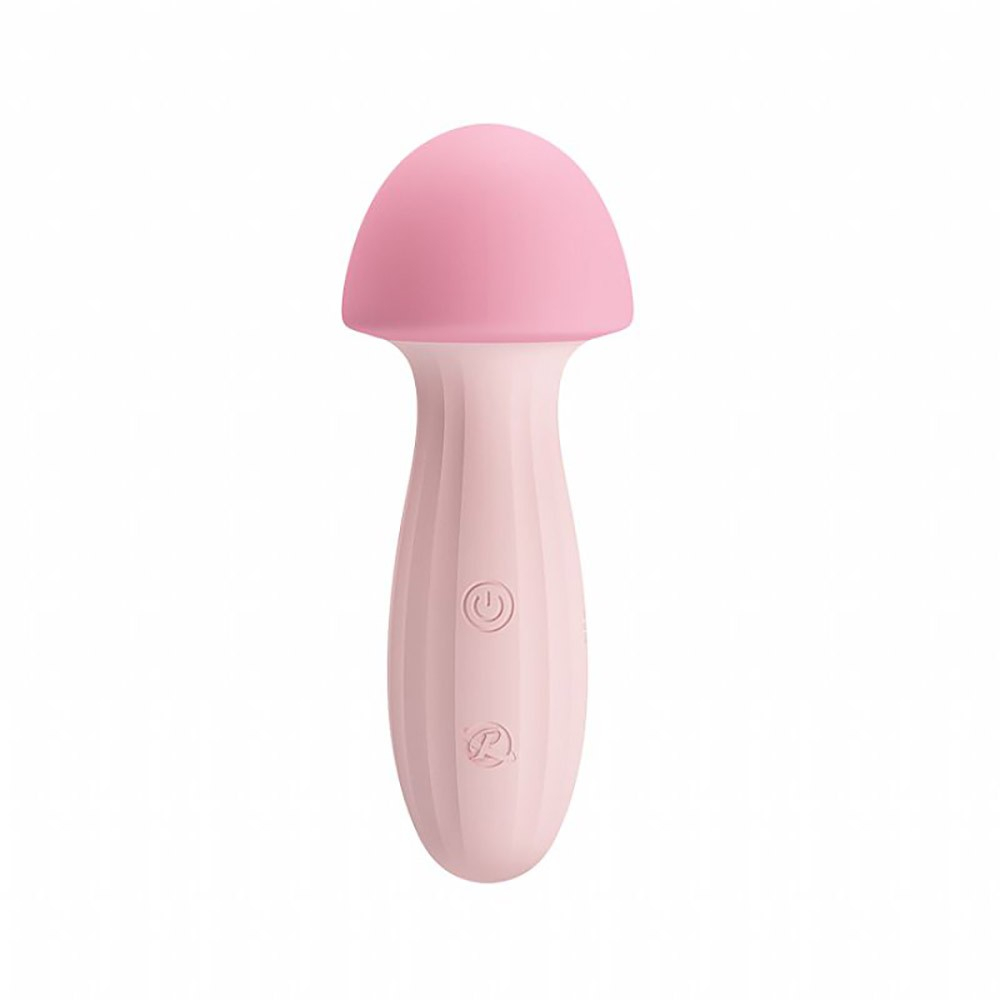 Vibrador Feminino Recarreg�vel em Silicone Cogumelo Rosa - Vista frontal