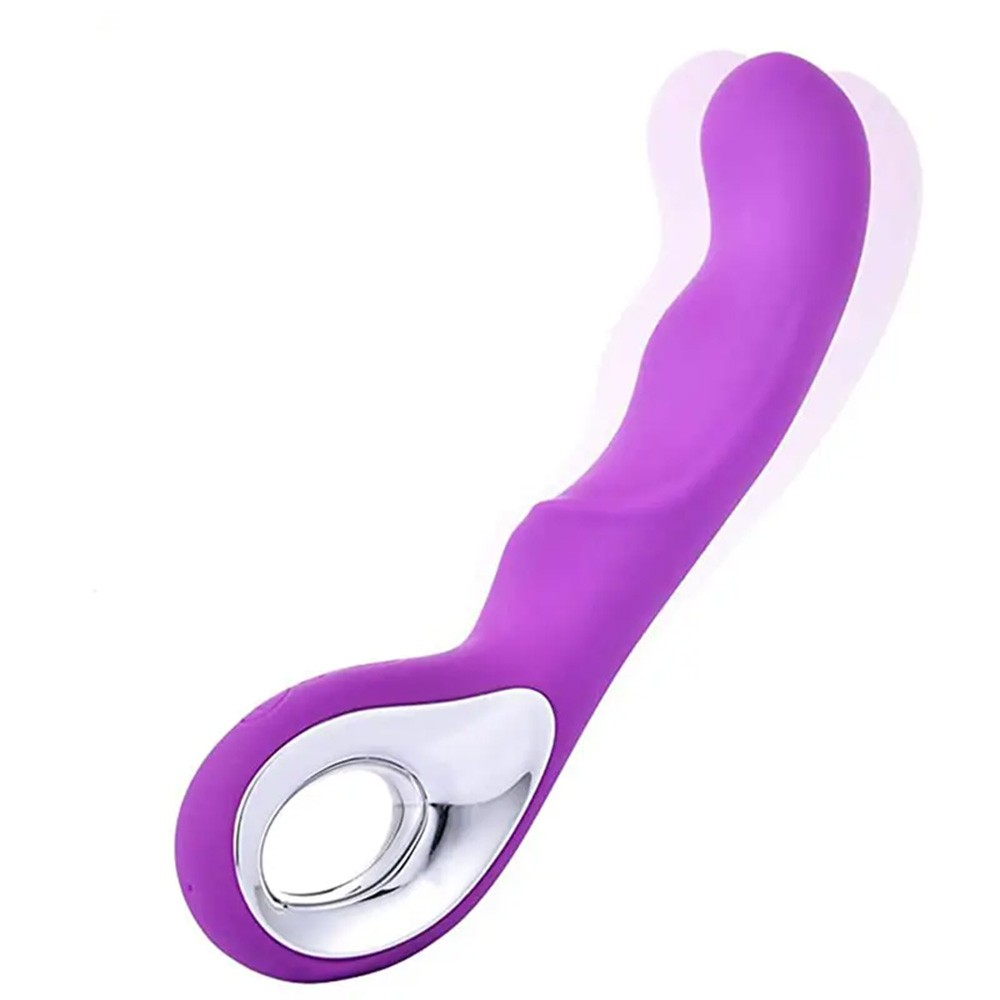 Vibrador Ponto G Recarreg�vel em Silicone com 10 Vibra��es Roxo | Vibrador Ponto G Roxo com cabo de carregamento