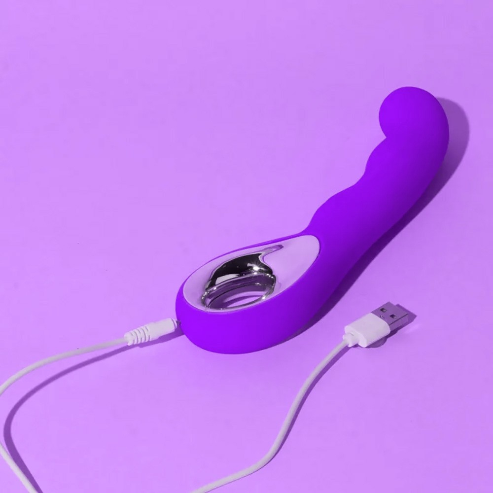 Vibrador Ponto G Recarreg�vel em Silicone com 10 Vibra��es Roxo | Foto 04