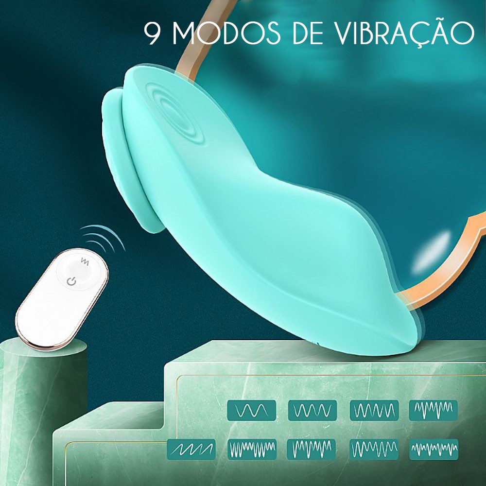 Vibrador para Clit�ris com Controle sem Fio em Silicone Recarreg�vel com 9 Vibra��es Leaf Cyan | Foto 05