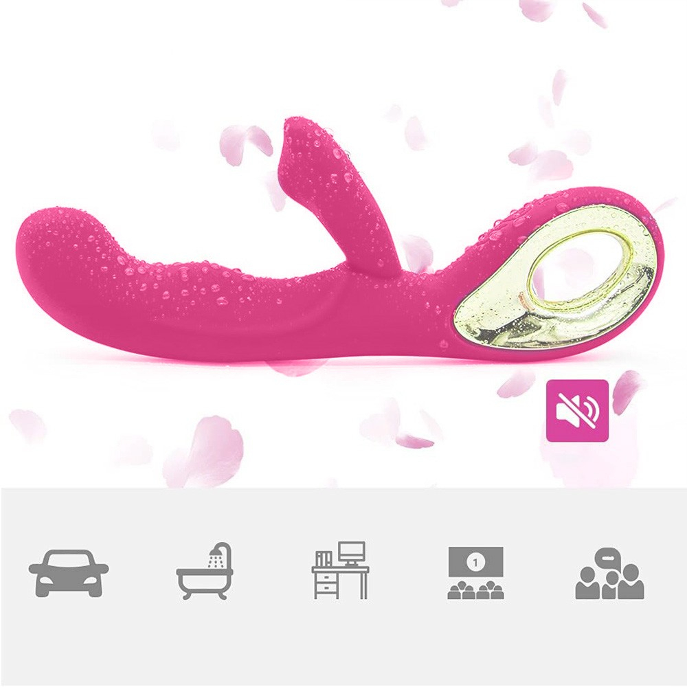 Vibrador Duplo Recarreg�vel em Silicone Estimulador Ponto G e Clit�ris 10 Vibra��es Angel II Pink | Foto 04