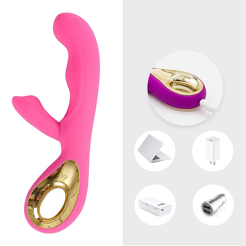 Vibrador Duplo Recarreg�vel em Silicone Estimulador Ponto G e Clit�ris 10 Vibra��es Angel II Pink | Foto 05