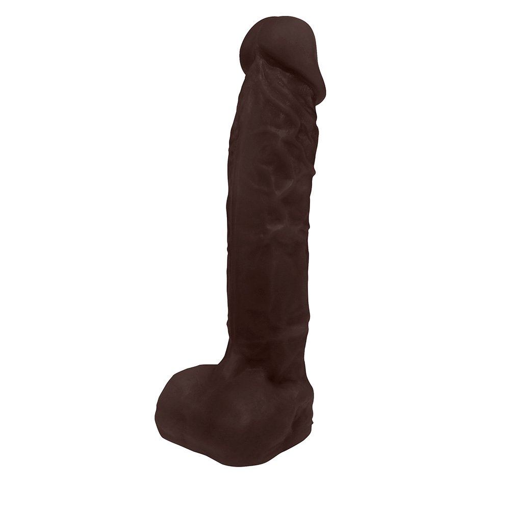 P�nis de Borracha com Escroto Hermes 16 x 3,5cm Marrom | Foto 04 - detalhe do escroto e da base