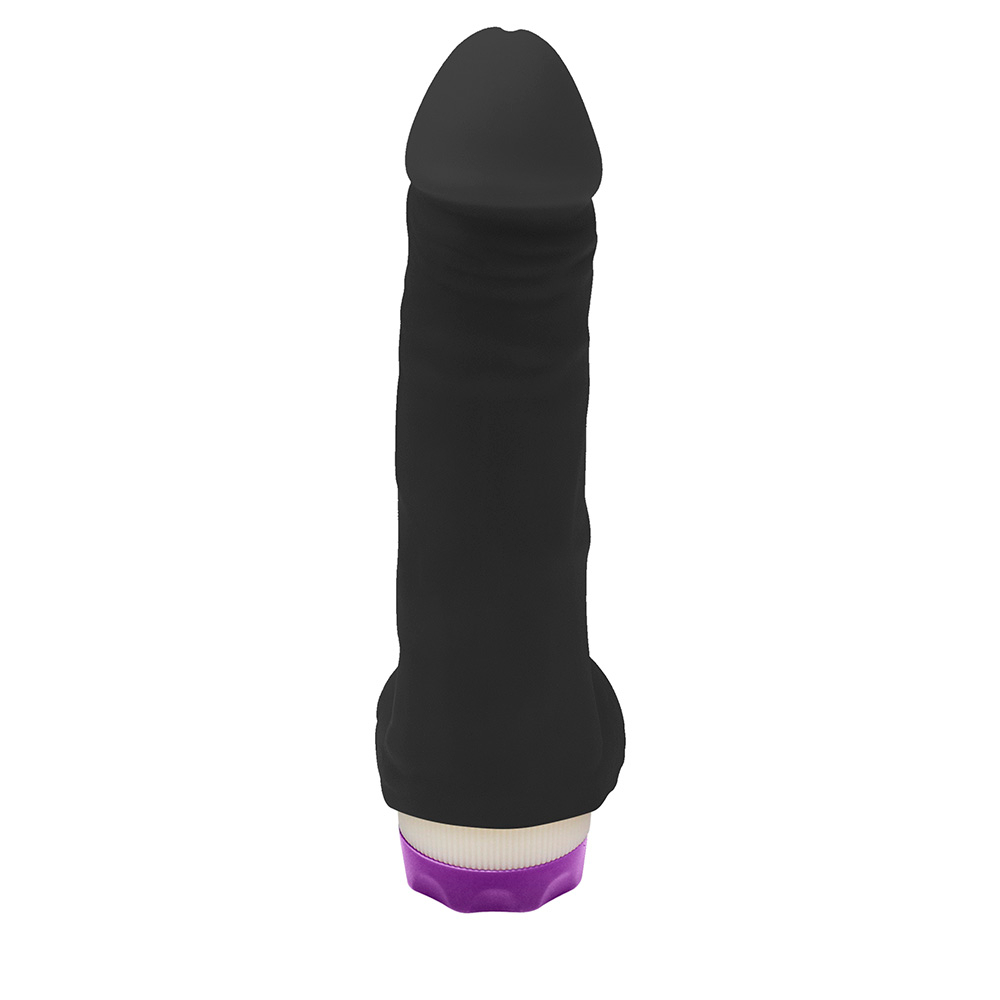 P�nis com Escroto e Vibro Hefesto 17 x 4cm Preto de perfil