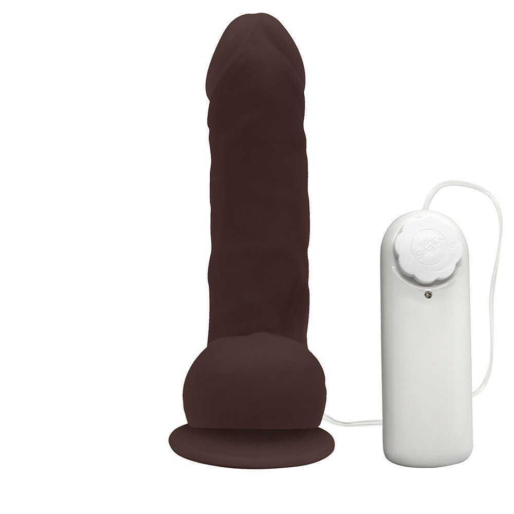 P�nis de Borracha Hefesto com Escroto, Vibrador e Ventosa 17 x 4cm Marrom | Foto 04