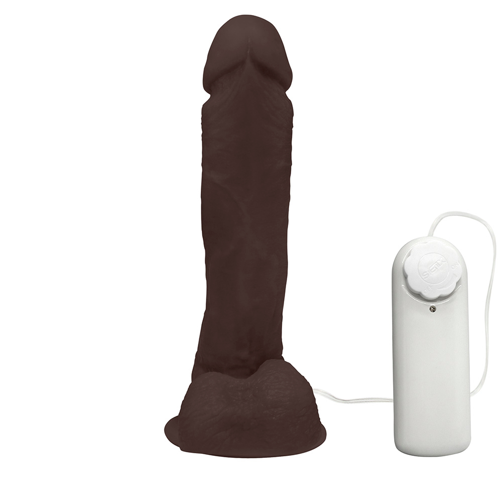 P�nis de Borracha Dion�sio com Escroto, Vibrador e Ventosa 19 x 4,5cm Marrom | Foto 04