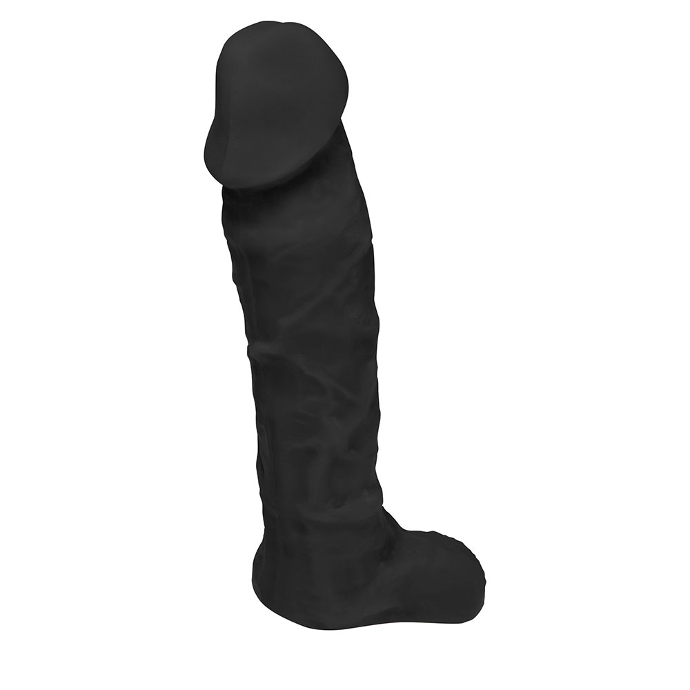 P�nis de Borracha Apolo com Escroto Preto, detalhe da glande