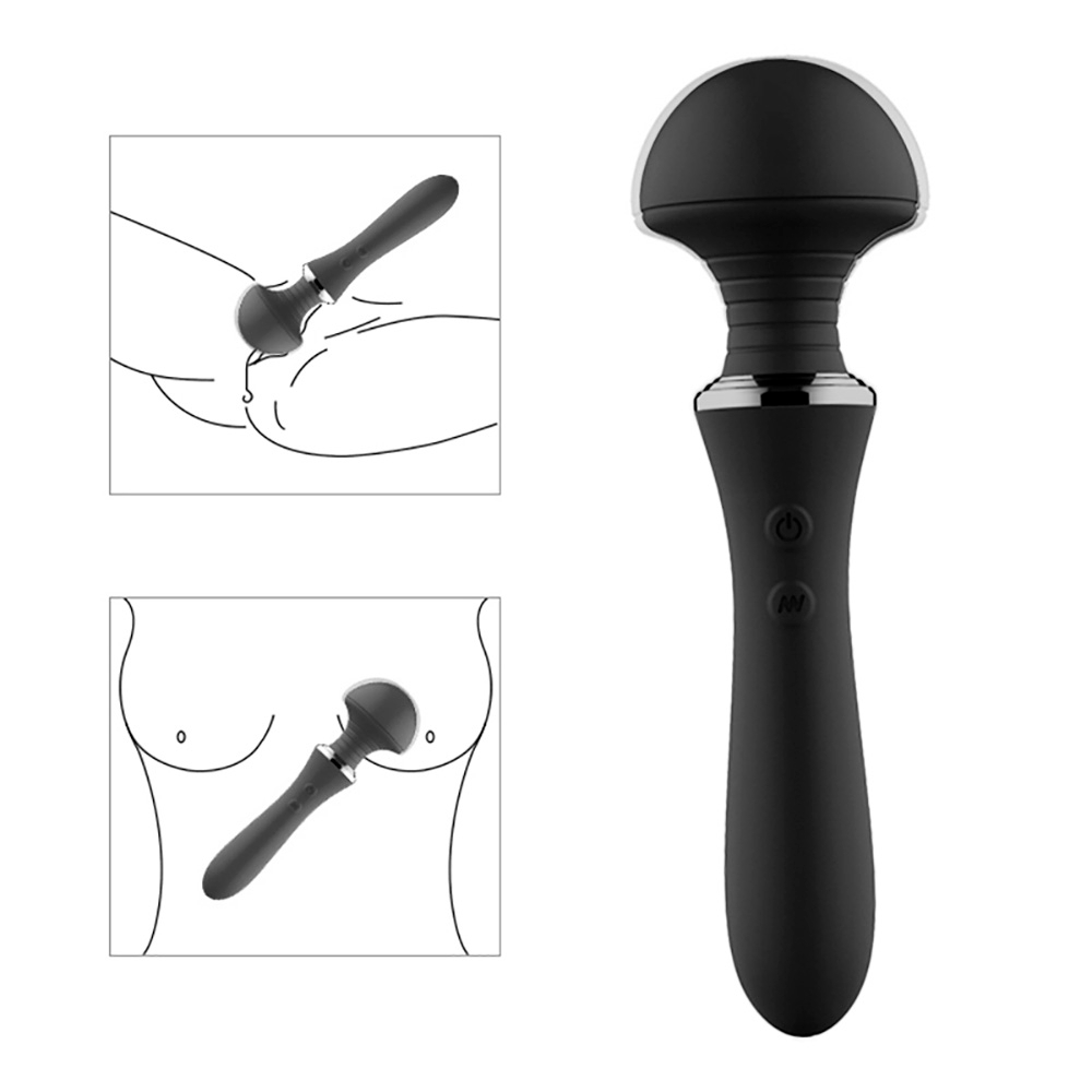 Massageador Er�tico em Silicone Recarreg�vel com 12 Vibra��es Mushroom Preto | Foto 05