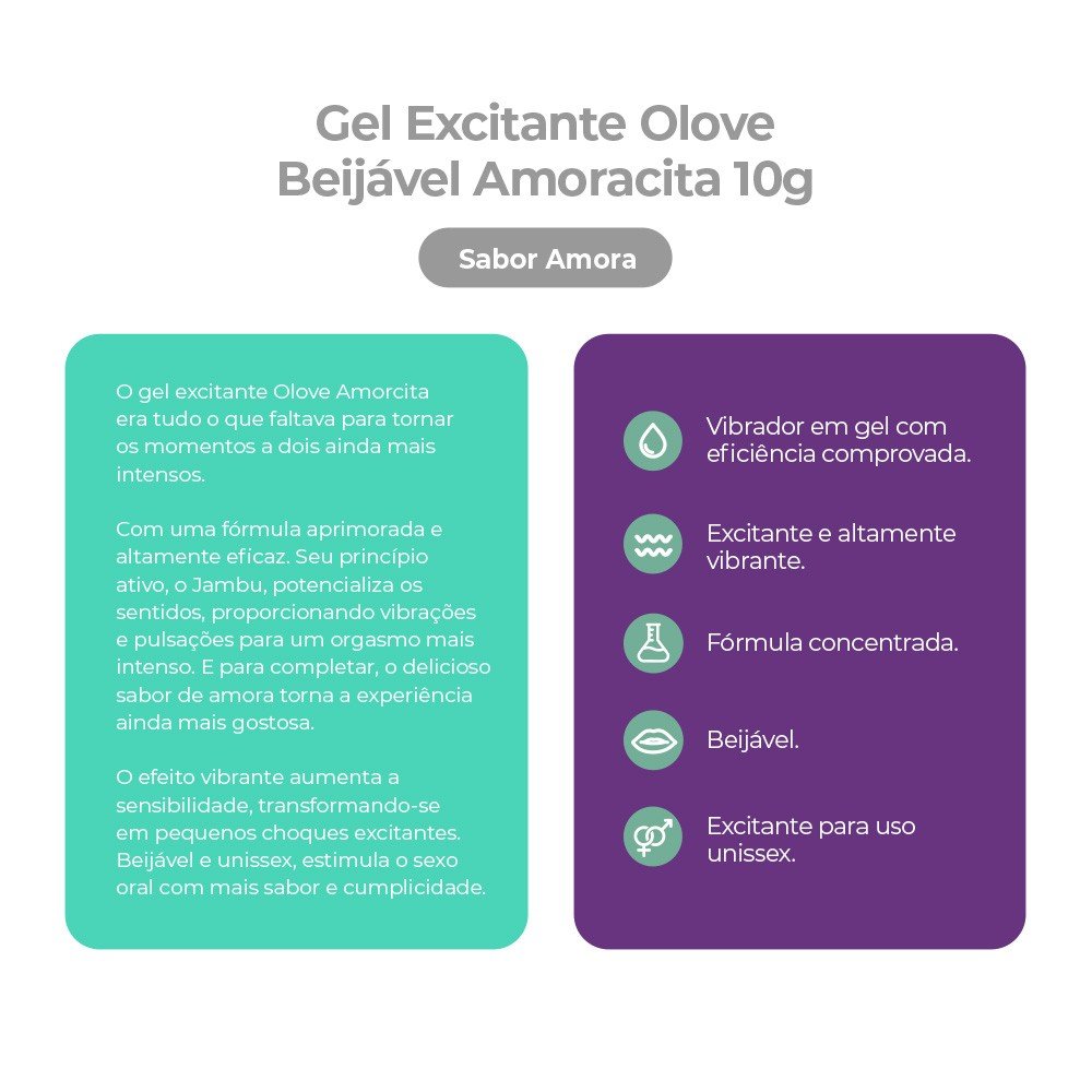Gel Vibrador L�quido Beij�vel Amoracita - Sabor Amora Intensa 10ml | Foto 03