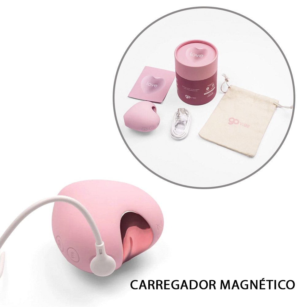 Vibrador para Clit�ris Recarreg�vel em Silicone com 10 Vibra��es e 5 Ondas de Press�o Love Rosa | Foto 05