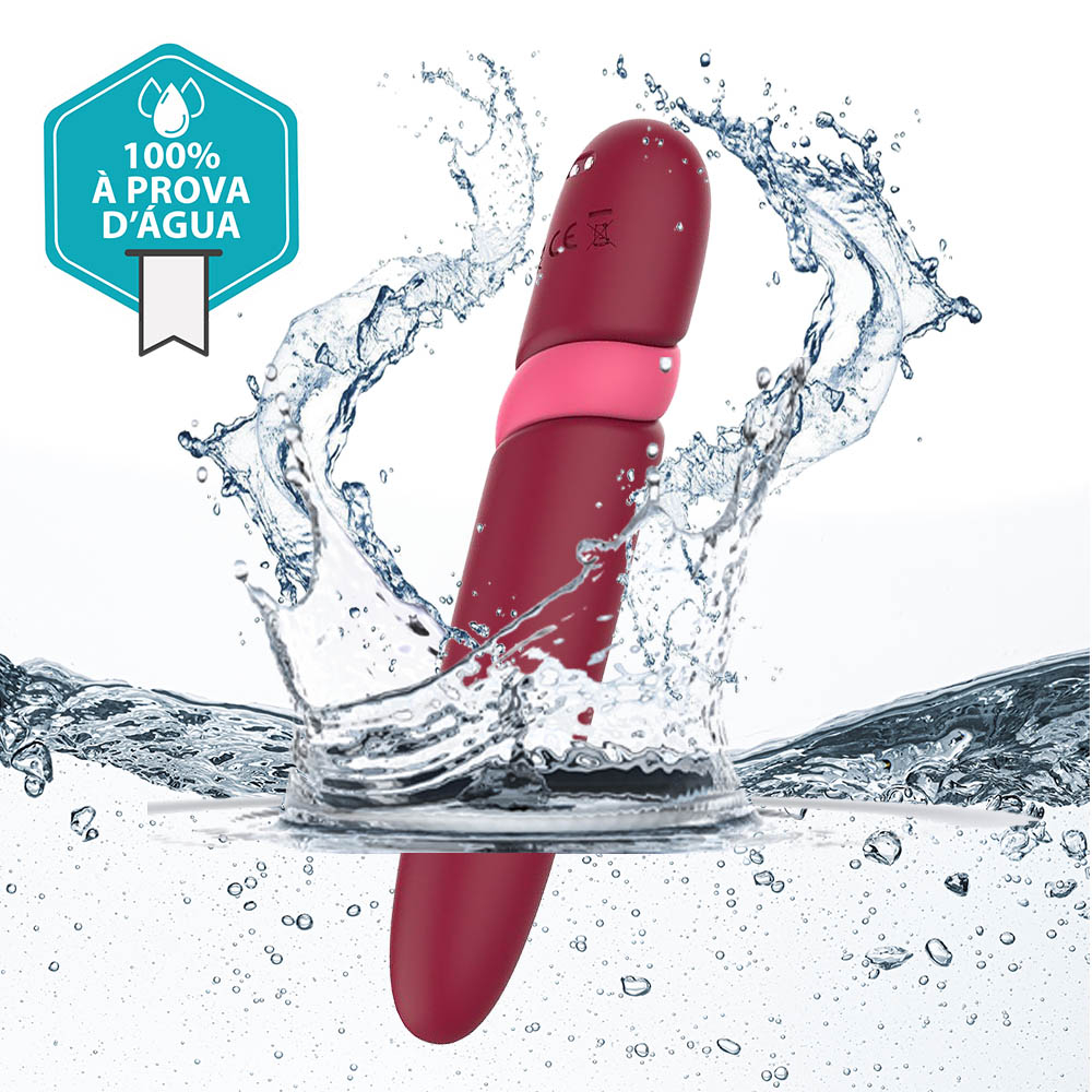 Vibrador Personal Recarreg�vel em Silicone com 10 Vibra��es Slim Vinho | Foto 04