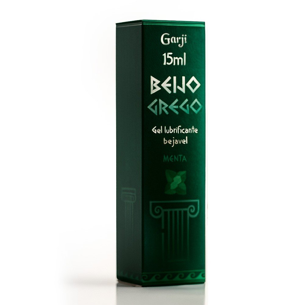Gel Beijo Grego Beij�vel Menta 15g - Embalagem do produto, destacando a marca Garji