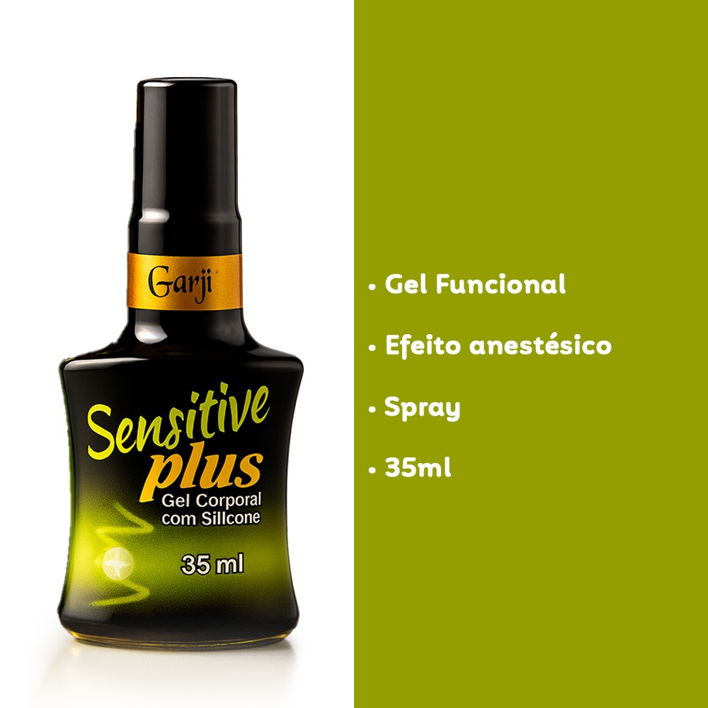 Gel para Sexo Anal Sensitive Plus 35g da Garji, com detalhes sobre ser um gel funcional e com efeito anest�sico