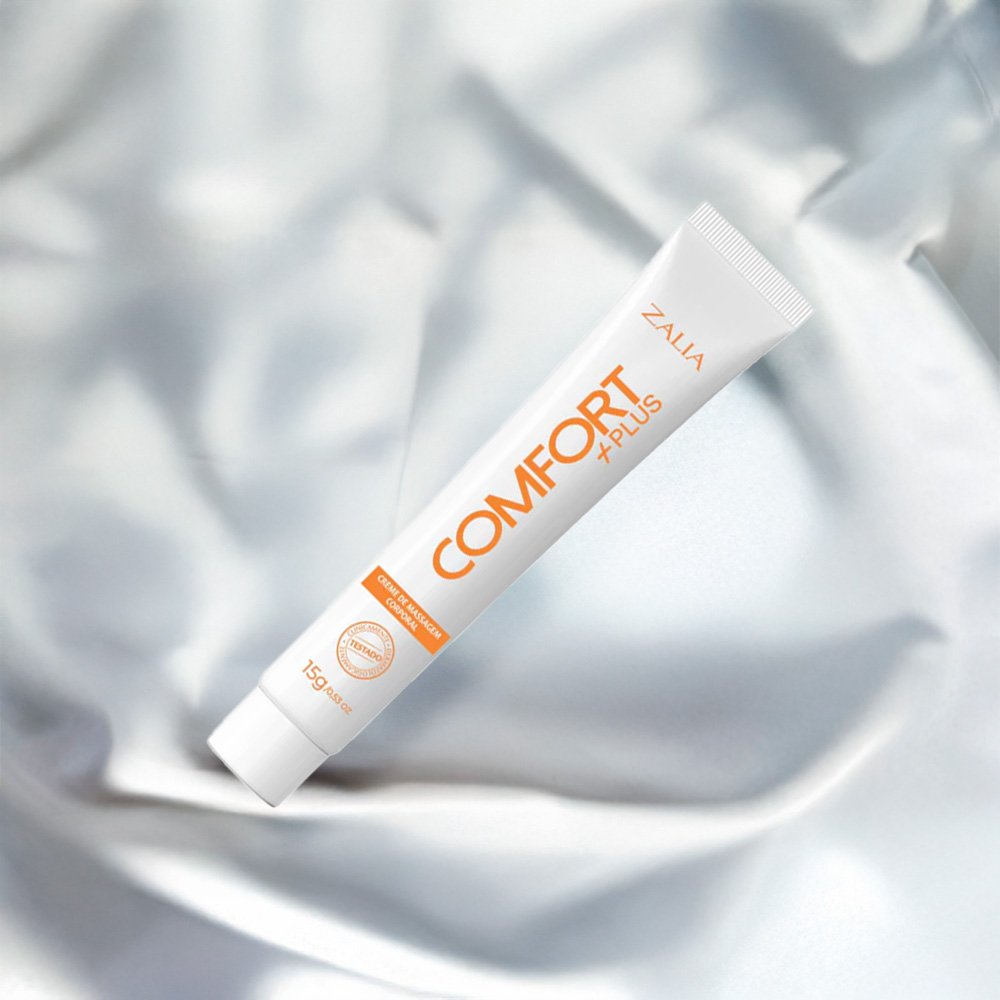 Creme Dessensibilizante Comfort Plus renderizado em pano branco