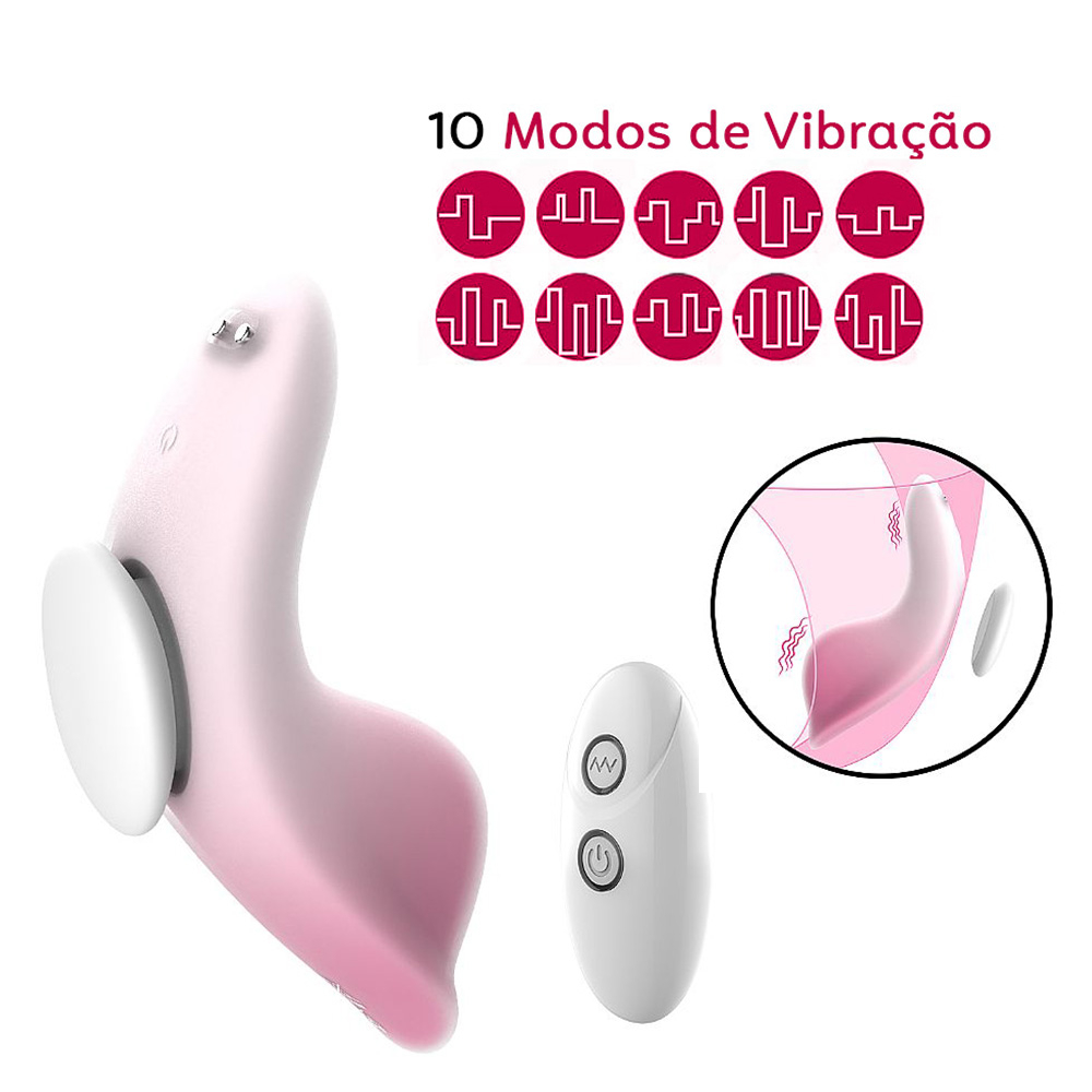Vibrador para Clit�ris Recarreg�vel em Silicone 10 Vibra��es com Controle sem Fio Wear Rosa | Foto 02 - mostrando detalhes do controle remoto e o vibrador