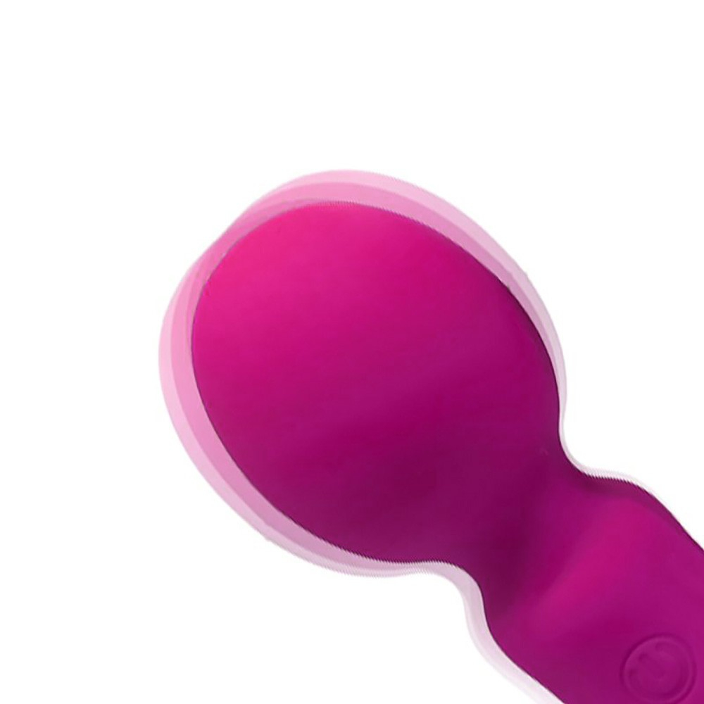 Massageador Er�tico Varinha M�gica Recarreg�vel Mini Pink com bordas vibrando em rosa, 10 modos de vibra��o