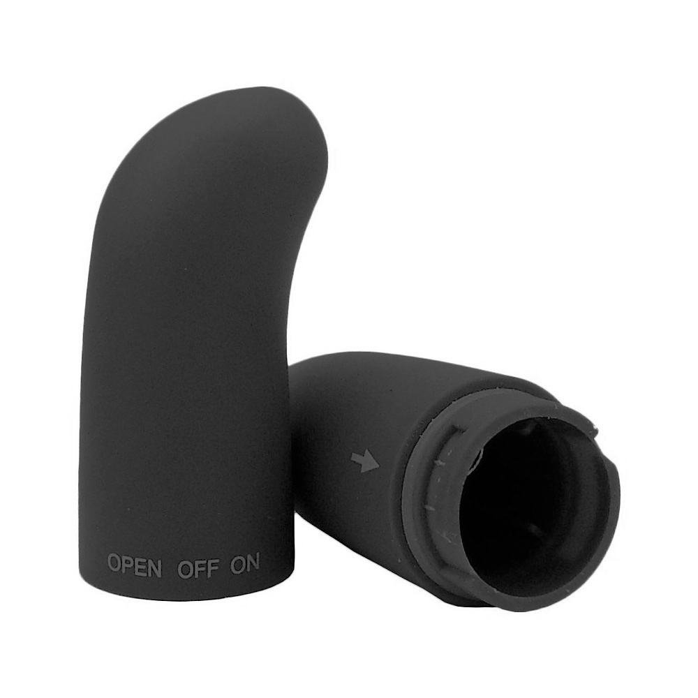Vibrador Ponto G Multivelocidade em Pl�stico Soft Preto - Detalhe do compartimento da pilha