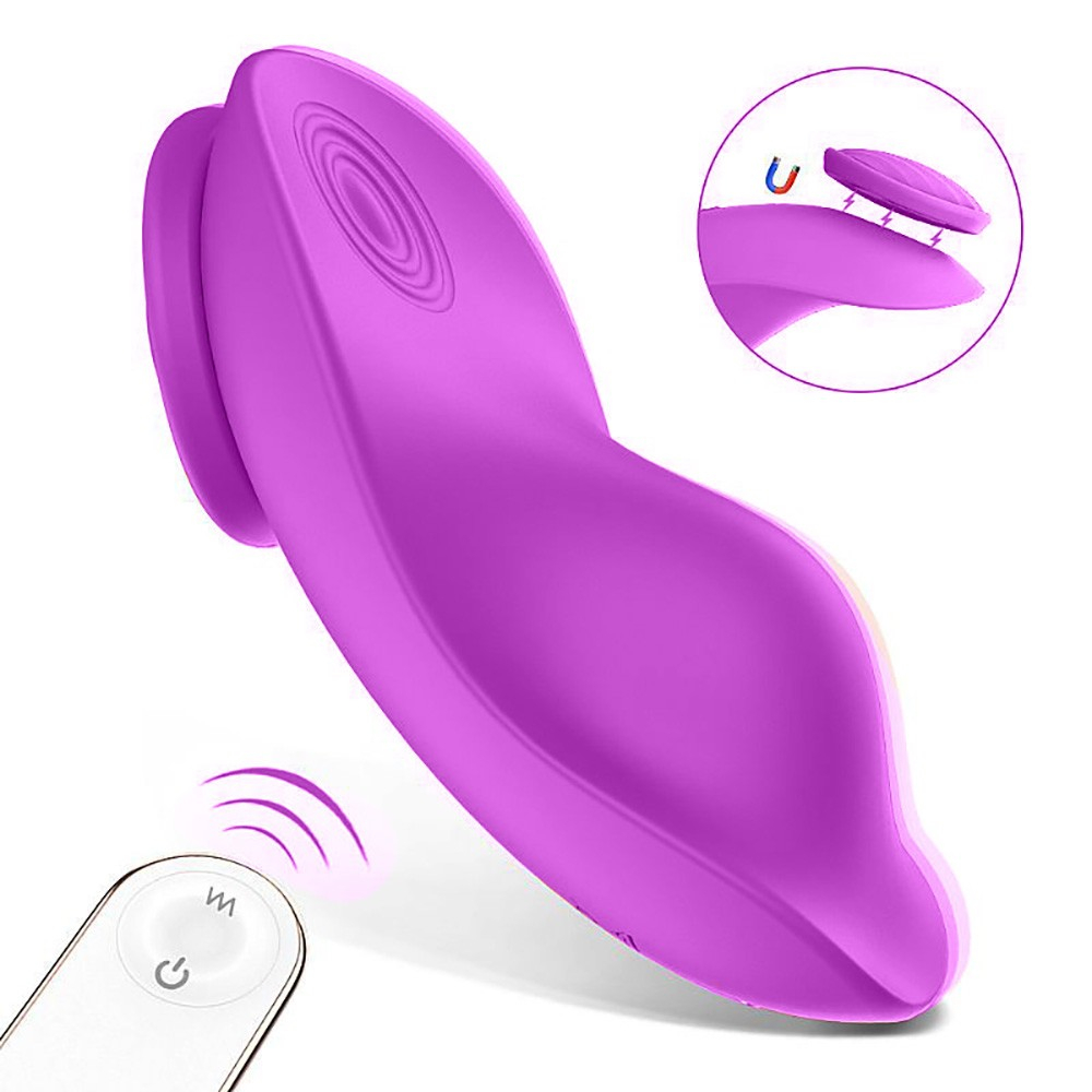 Vibrador Leaf Roxo: vista frontal do vibrador e controle sem fio