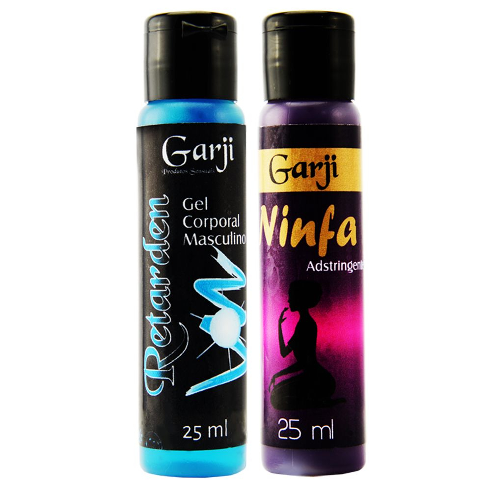 Duo Gel Retardante Retarden e Gel Adstringente Ninfa, mostrando os dois frascos separadamente